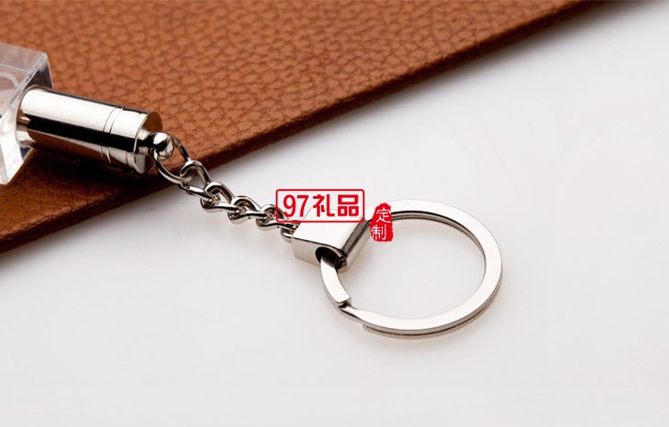 水晶鑰匙扣定制 內雕發(fā)光鑰匙扣