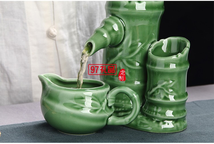 高檔青瓷陶瓷茶具套組禮盒10頭功夫茶壺套裝送客戶(hù)禮品定制