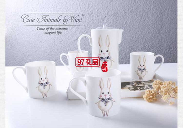 歐式卡通耐高溫陶瓷茶具套裝 咖啡托盤(pán)套裝 可定制logo
