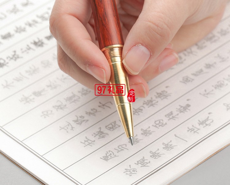 黃銅實(shí)木簽字筆木制筆桿黑色水筆高檔商務(wù)禮物個性定制紅木中性筆