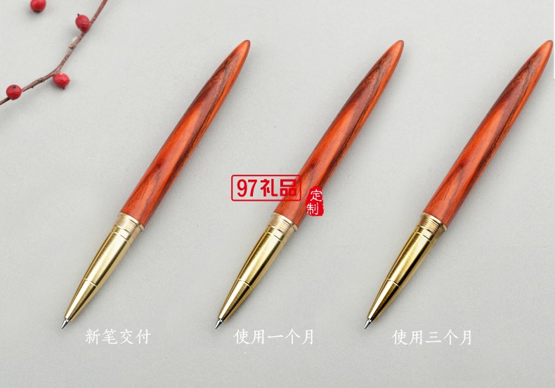 黃銅實(shí)木簽字筆木制筆桿黑色水筆高檔商務(wù)禮物個性定制紅木中性筆