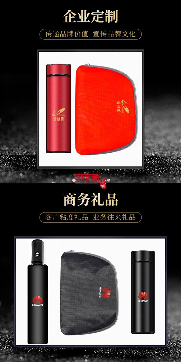 年會禮品商務(wù)背包套裝可印制logo 送客戶員工