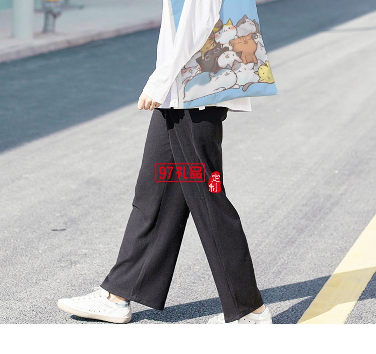 可愛(ài)貓咪少女單肩帆布包日系日系手提袋