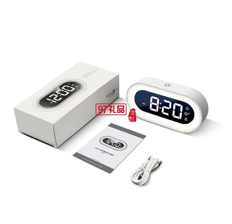 LED鬧鐘兒童學(xué)生床頭夜光電子時鐘室內(nèi)臺鐘