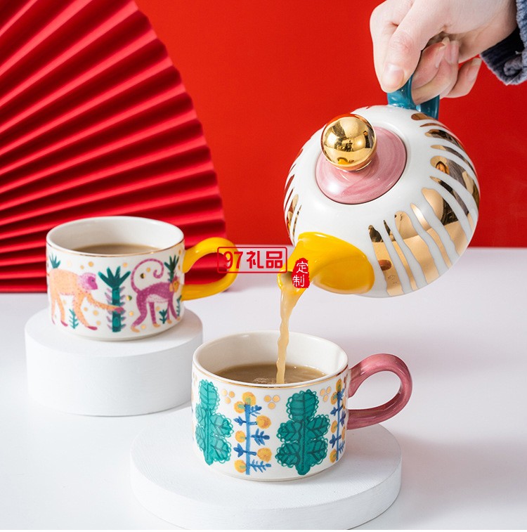 宮廷風(fēng)下午茶餐具套裝子母泡茶壺陶瓷北歐風(fēng)格英式小號創(chuàng)意個性
