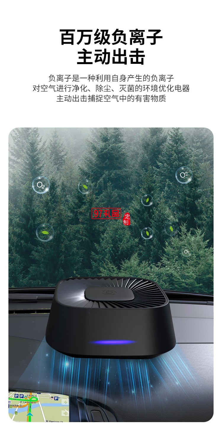 新品車(chē)載凈化器 PM2.5梯形桌面空氣凈化器負(fù)離子殺菌多用