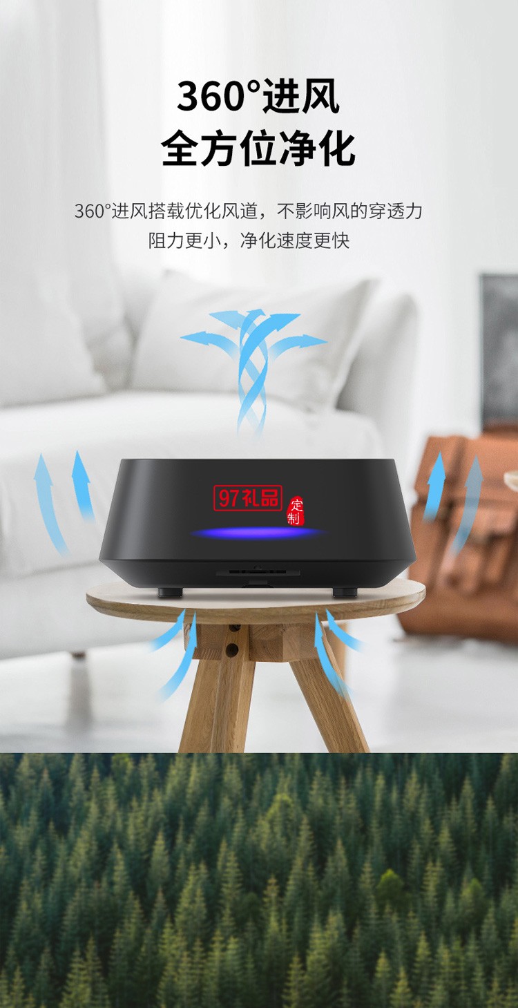 新品車(chē)載凈化器 PM2.5梯形桌面空氣凈化器負(fù)離子殺菌多用