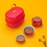 創(chuàng)意喜氣東來(lái)快客杯陶瓷茶具便攜式旅行茶具套裝禮品定制商務(wù)禮盒