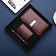 筆記本、名片夾、簽字筆商務三件套禮盒套裝