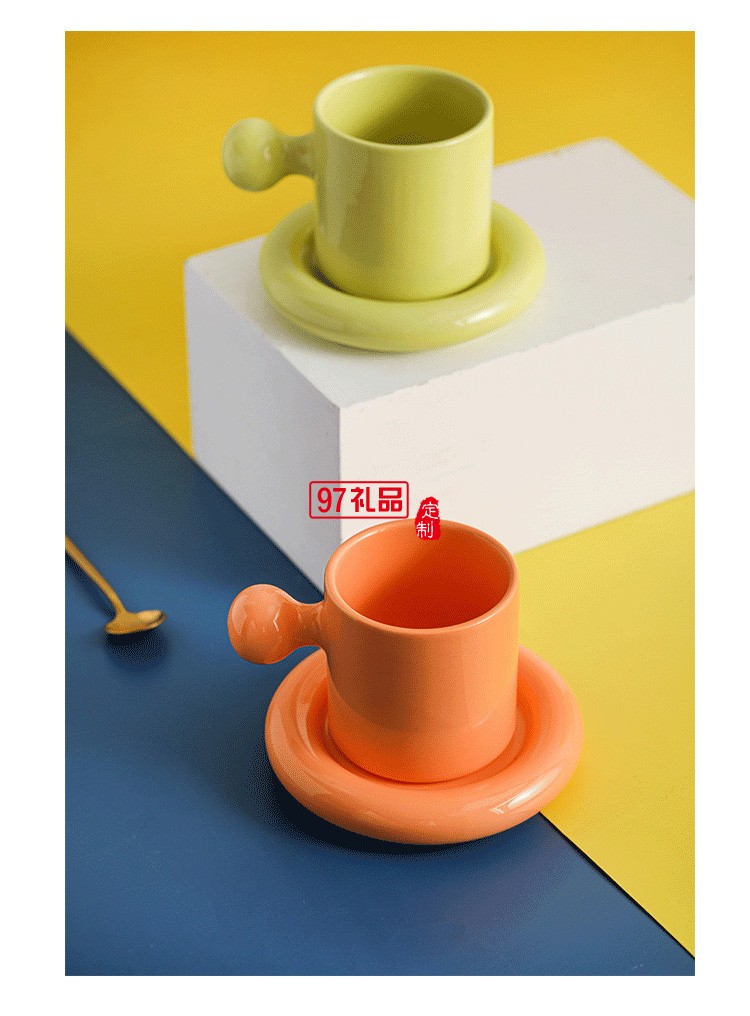 杯子 ins風設計創(chuàng)意元氣蛋黃陶瓷馬克杯帶蓋套裝