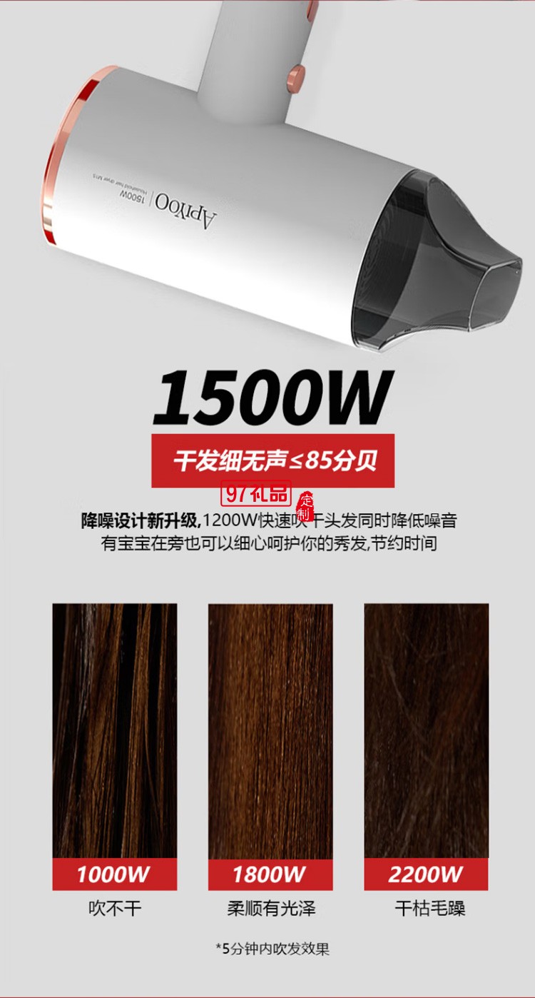 艾優(yōu)（Apiyoo）電動牙刷 吹風(fēng)機禮盒套裝 PW-2定制公司廣告禮品