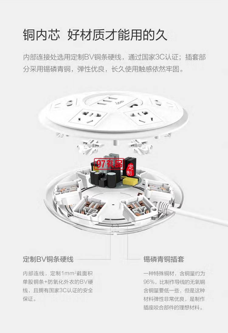 愛(ài)國(guó)者防雷插座插線板插排接線板1.8米SR21PRO定制公司廣告禮品